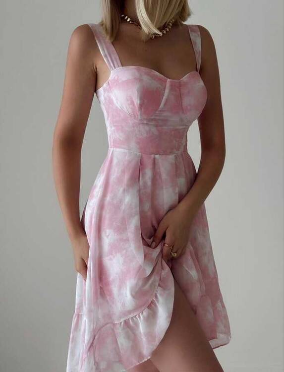 Napa Elbise- Pembe - 1