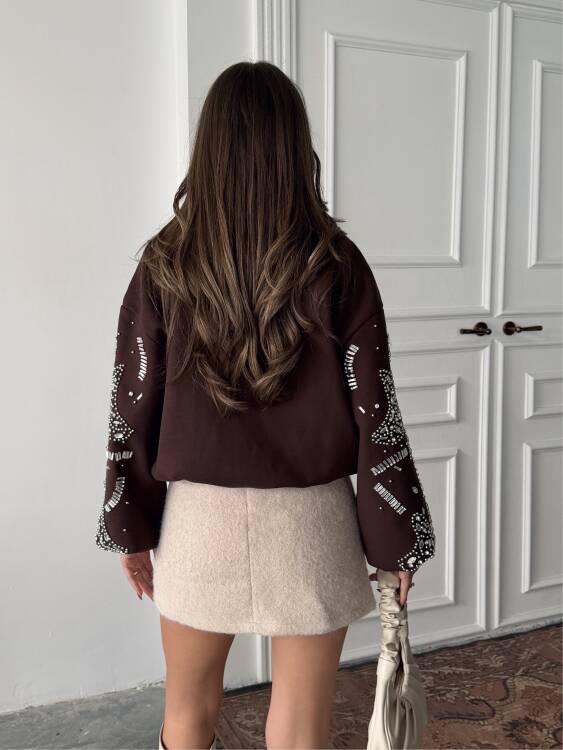 Nastur Bomber Taşlı Ceket - Acı Kahve - 6