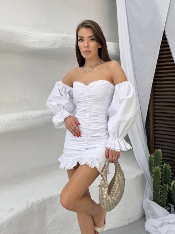 Nelli Mini Elbise - Beyaz - 2