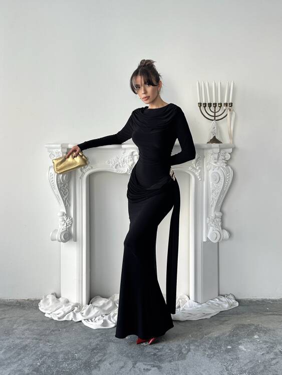 Nova Maxi Elbise - Siyah - 2