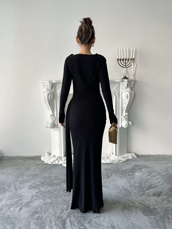 Nova Maxi Elbise - Siyah - 5