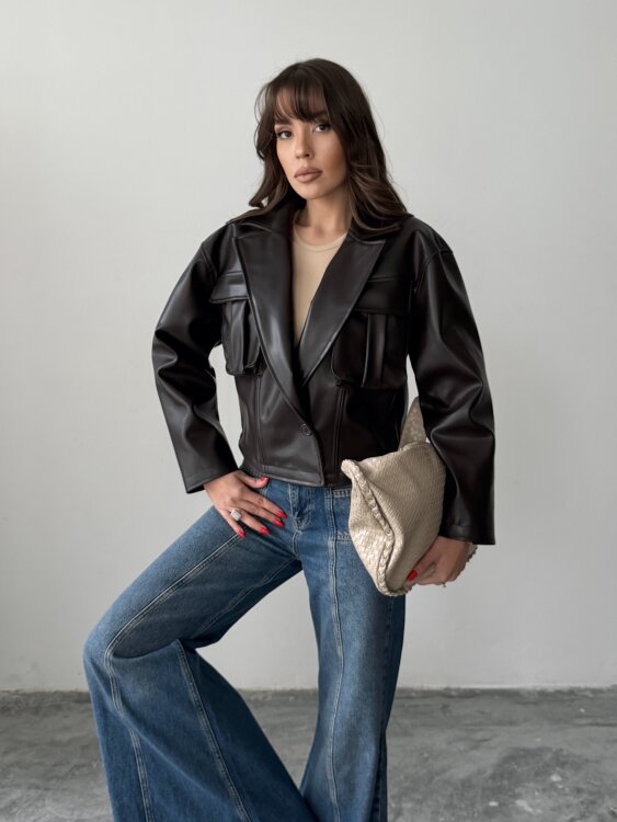 Owen Deri Ceket - Acı Kahve - 5