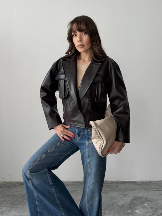 Owen Deri Ceket - Acı Kahve - 5