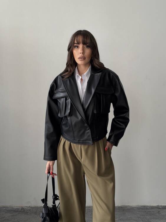 Owen Deri Ceket - Siyah - 1