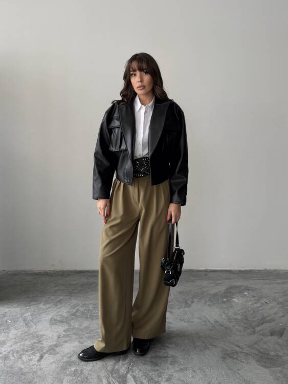 Owen Deri Ceket - Siyah - 2