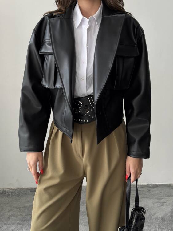 Owen Deri Ceket - Siyah - 3