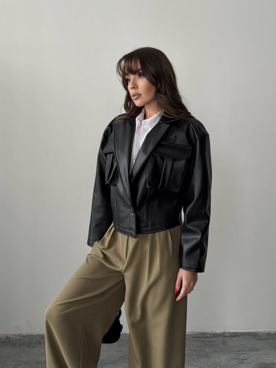 Owen Deri Ceket - Siyah - 4