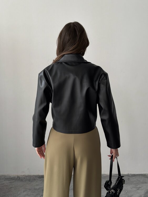 Owen Deri Ceket - Siyah - 6