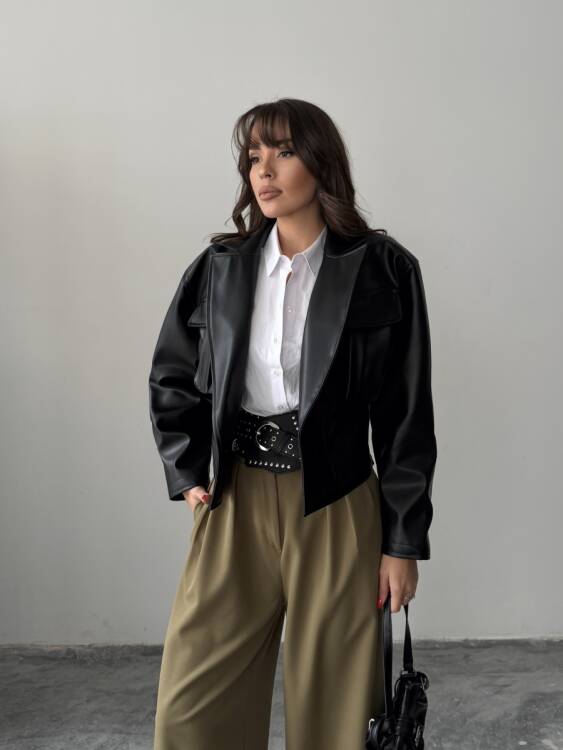 Owen Deri Ceket - Siyah - 7