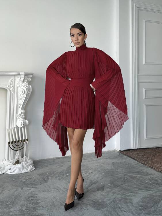 Parsley Elbise - Bordo - 1