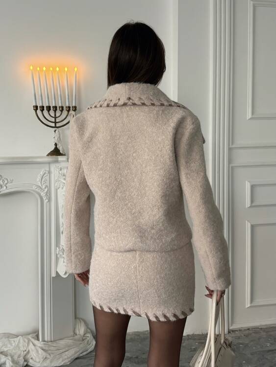 PETİ Ceket Etek Takım - Bej - 2