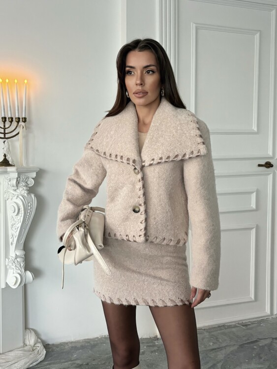 PETİ Ceket Etek Takım - Bej - Sevenday