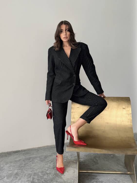 Pine Ceket Pantolon Takım - Siyah - 2