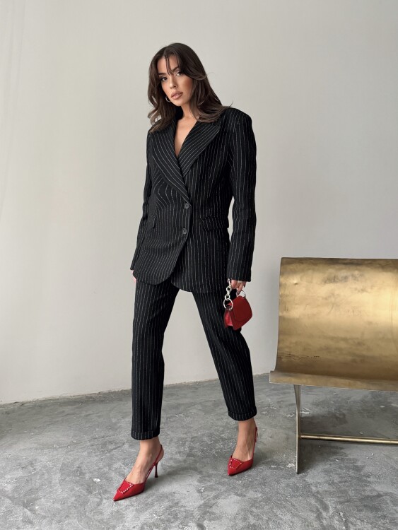 Pine Ceket Pantolon Takım - Siyah - 3