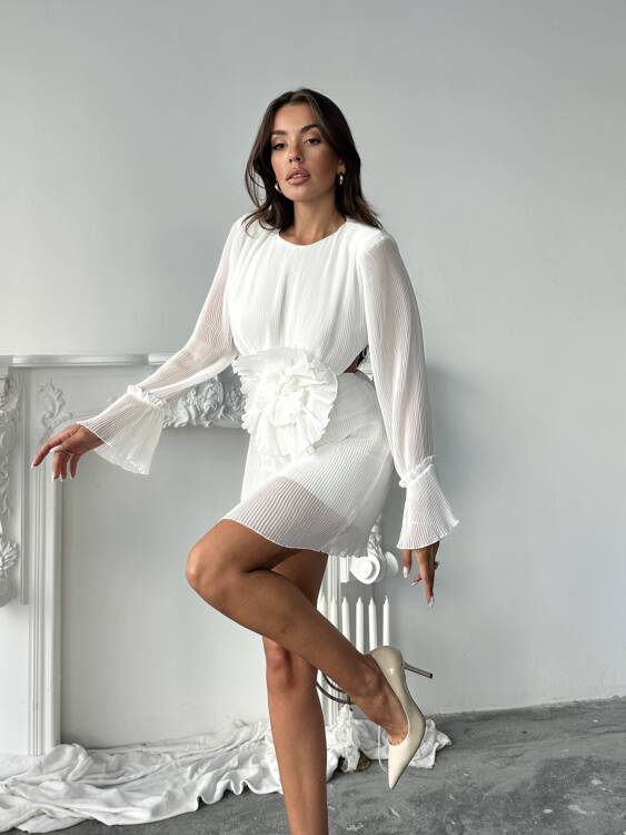 Plela Elbise - Beyaz - 2