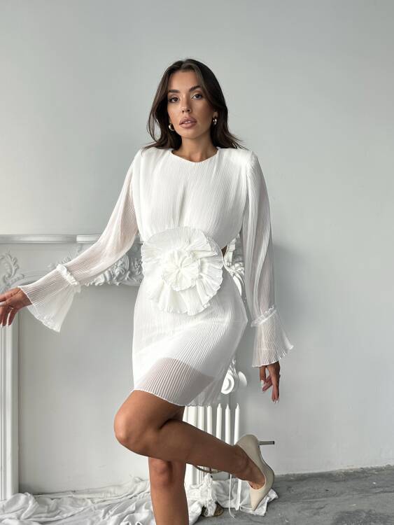 Plela Elbise - Beyaz - 1