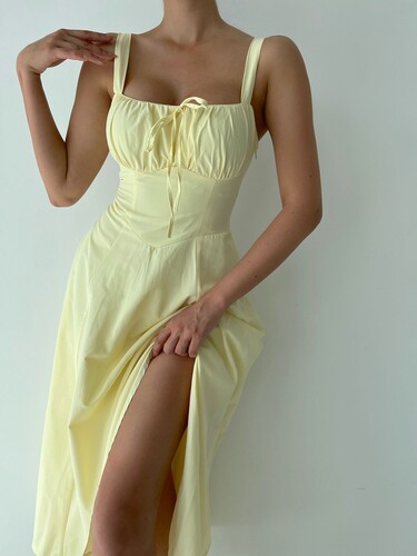 Plentiful Elbise - Açık Sarı - Thumbnail
