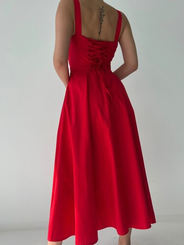 Plentiful Elbise -Kırmızı - Thumbnail