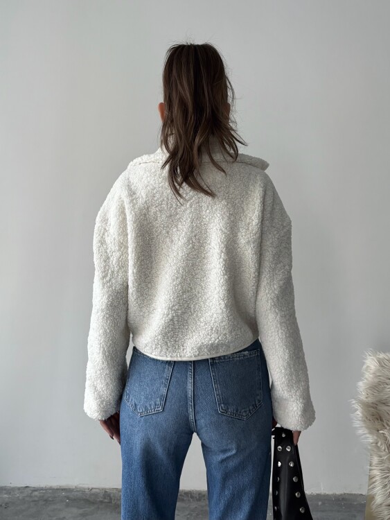 Prand Peluş Ceket - Beyaz - 2