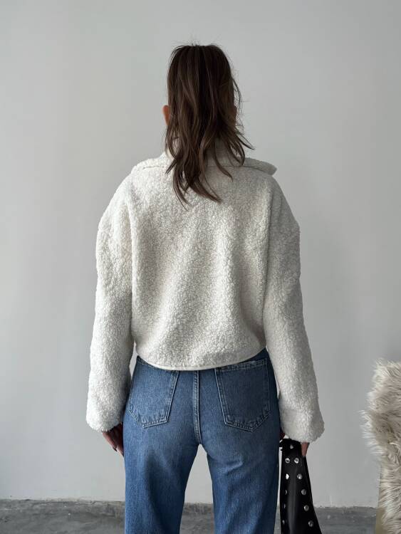 Prand Peluş Ceket - Beyaz - 2