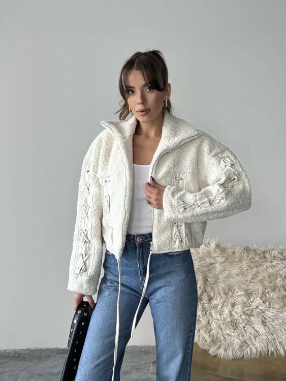 Prand Peluş Ceket - Beyaz - 1