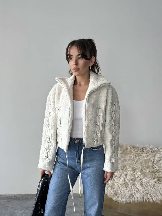 Prand Peluş Ceket - Beyaz - 4