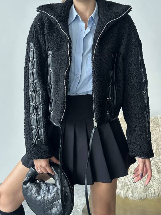 Prand Peluş Ceket - Siyah - 3