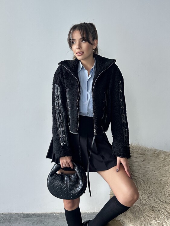 Prand Peluş Ceket - Siyah - Sevenday