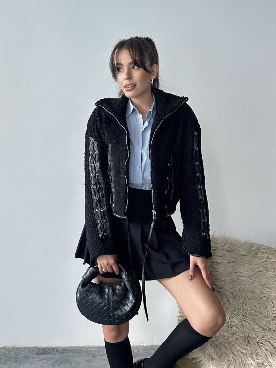 Prand Peluş Ceket - Siyah - 1