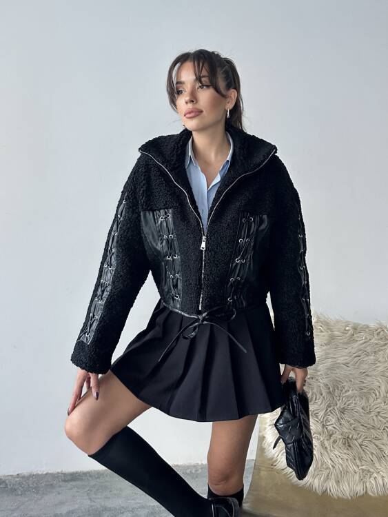 Prand Peluş Ceket - Siyah - 5