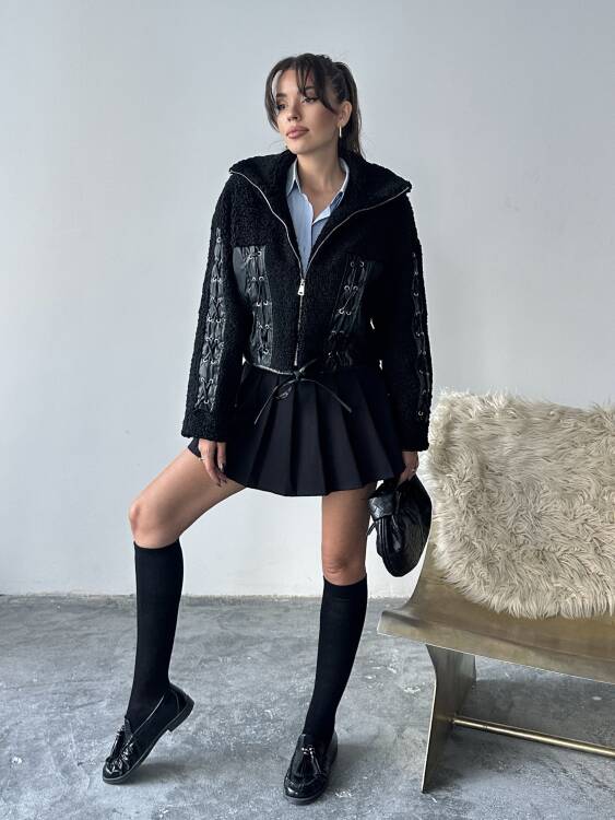 Prand Peluş Ceket - Siyah - 6