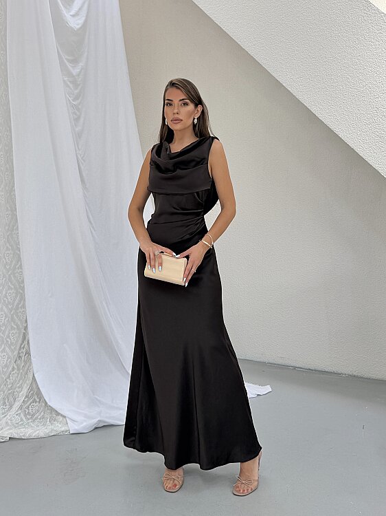 PURSLANE Maxi Elbise - Acı Kahve - 2