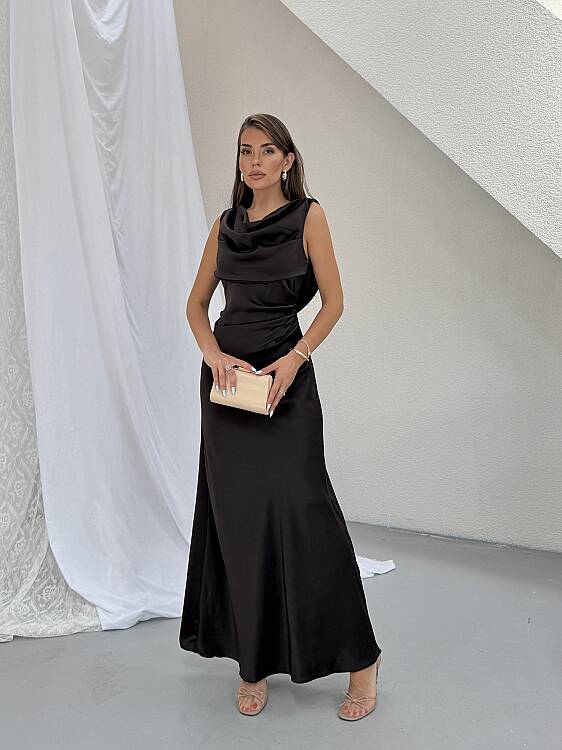 PURSLANE Maxi Elbise - Acı Kahve - 2