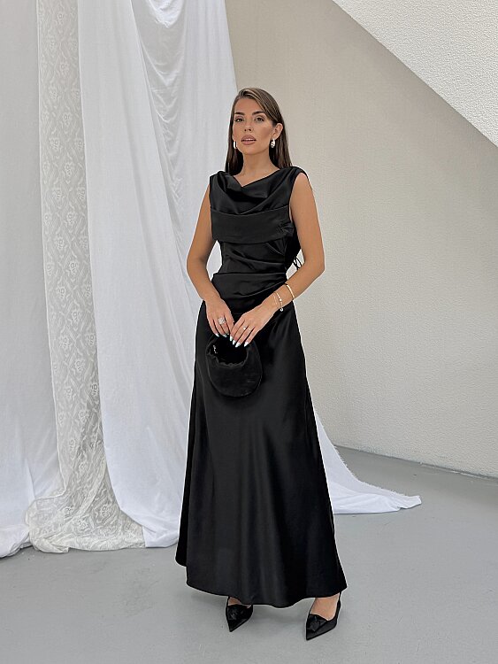 PURSLANE Maxi Elbise - Siyah - 2