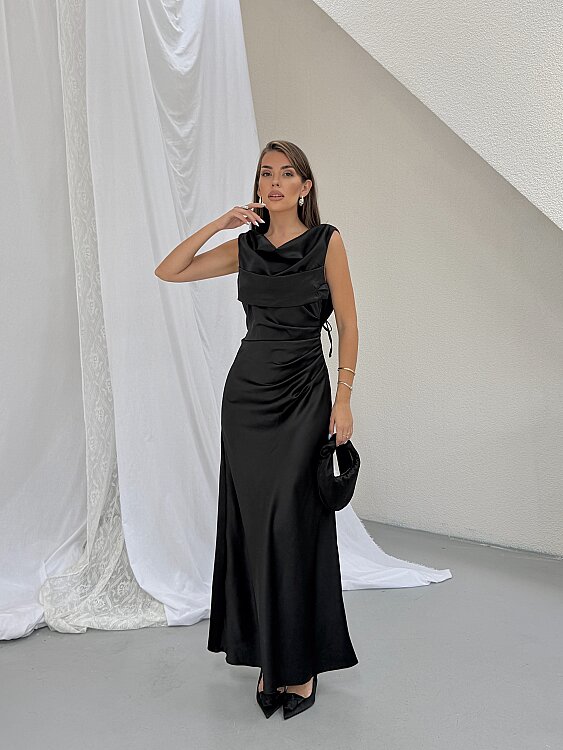 PURSLANE Maxi Elbise - Siyah - 3