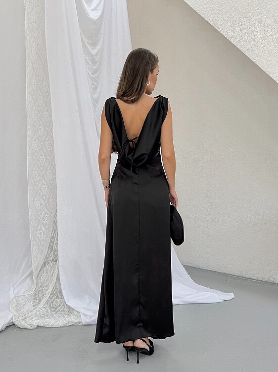 PURSLANE Maxi Elbise - Siyah - 4