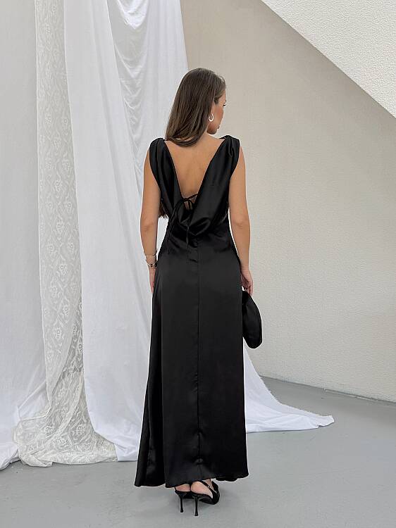 PURSLANE Maxi Elbise - Siyah - 4