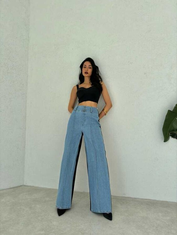Rayal Denim Pantolon- Mavi - 1