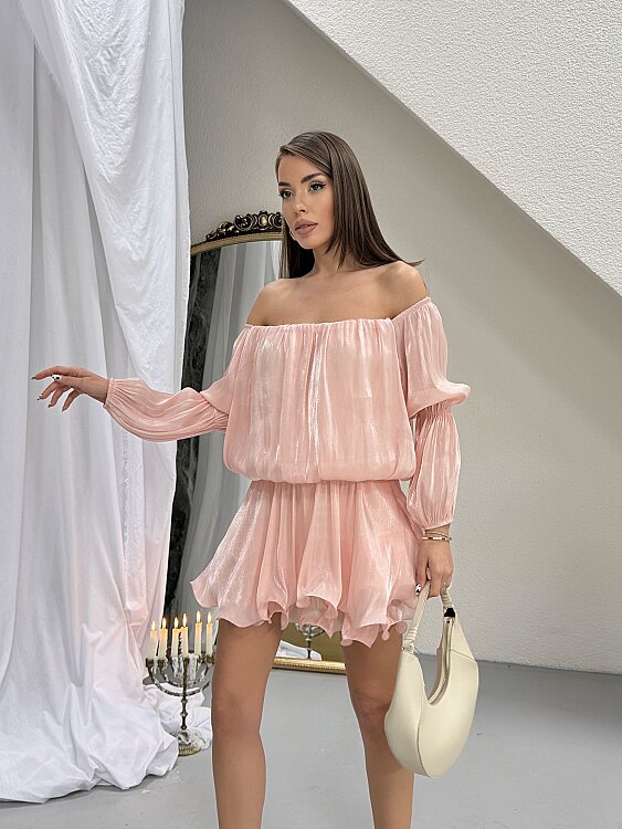 Rella Mini Elbise - Pudra - Sevenday