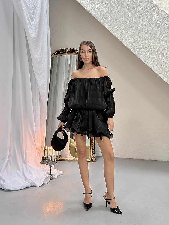 Rella Mini Elbise - Siyah - Sevenday