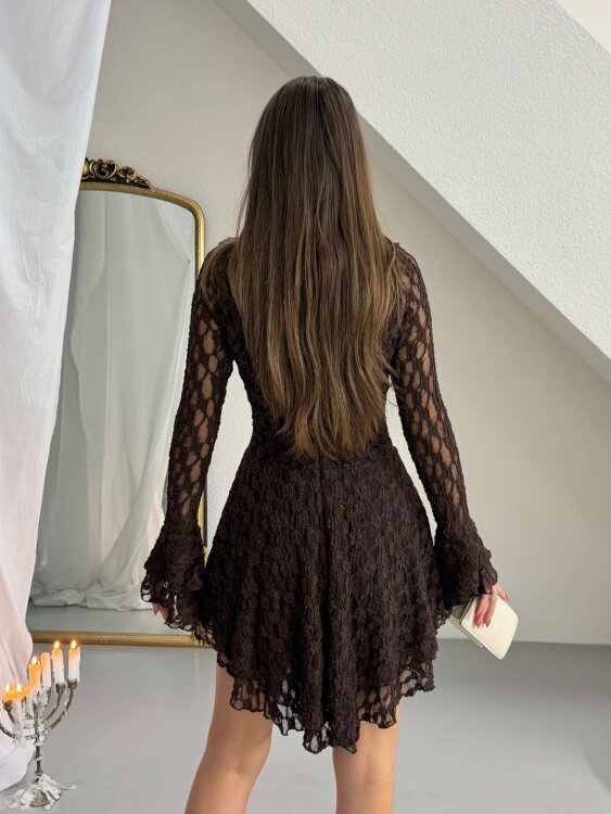 Rio Mini Elbise - Acı Kahve - 3