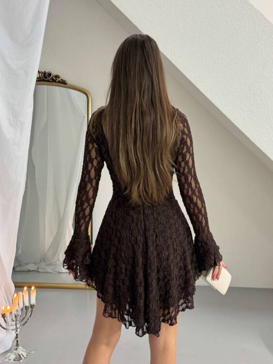 Rio Mini Elbise - Acı Kahve - 3