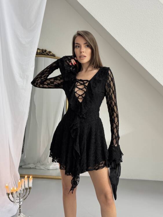 Rio Mini Elbise - Siyah - 4