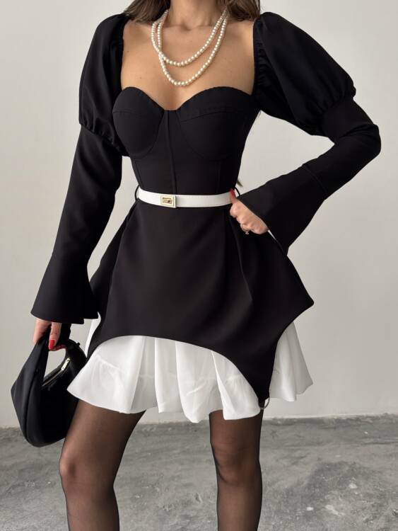 Sage Mini Elbise - Siyah - 2