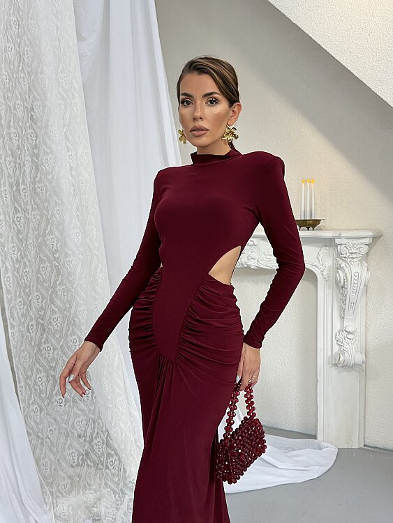 SEHRA Maxi Elbise - Bordo - 2