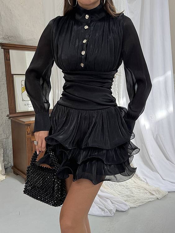 SELENE Mini Elbise - Siyah - 6