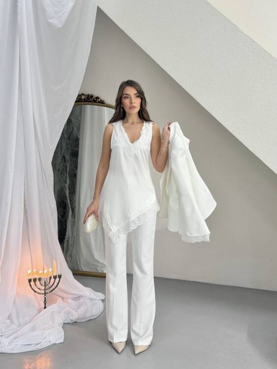 Sidone 3 Lü Takım - Beyaz - 2