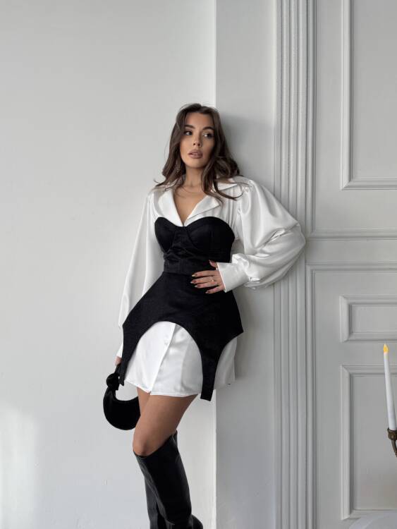 Sienna Gömlek - Elbise Takım - Siyah - 1