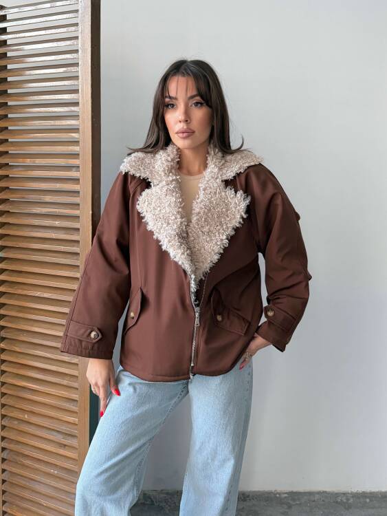 Sipet Kısa Ceket - Acı Kahve - 1