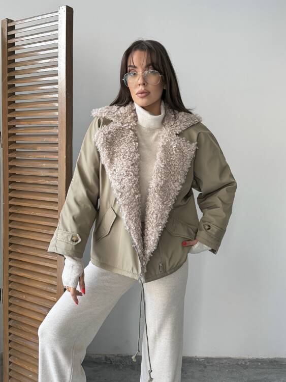 Sipet Kısa Ceket - Haki - 1